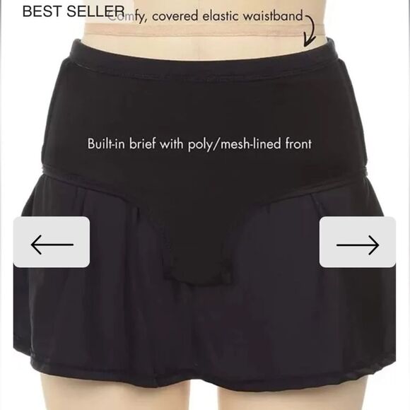 FULLFITALL - Side Slit Swim Skirt Black‎ 22 NWT - Picture 2 of 8